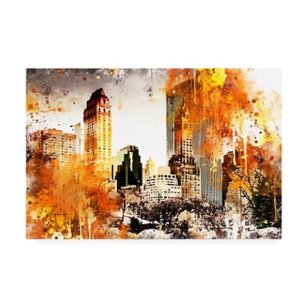 Philippe Hugonnard 'NYC Watercolor Collection - Golden Central Park' Canvas Art,12x19